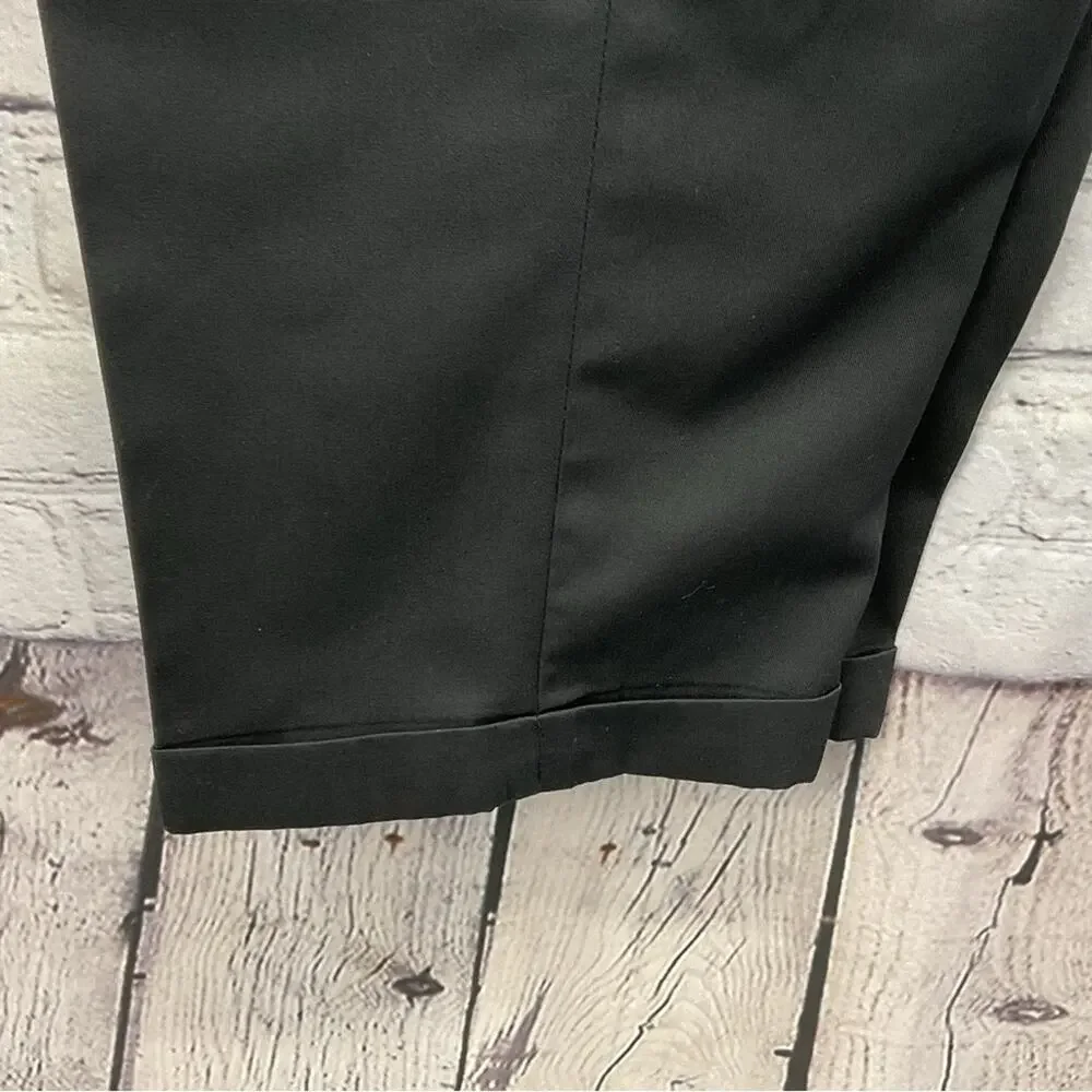 John W. Nordstrom Pants Men's Size 35x30 Black Pleated Business Casual Cuff Hem